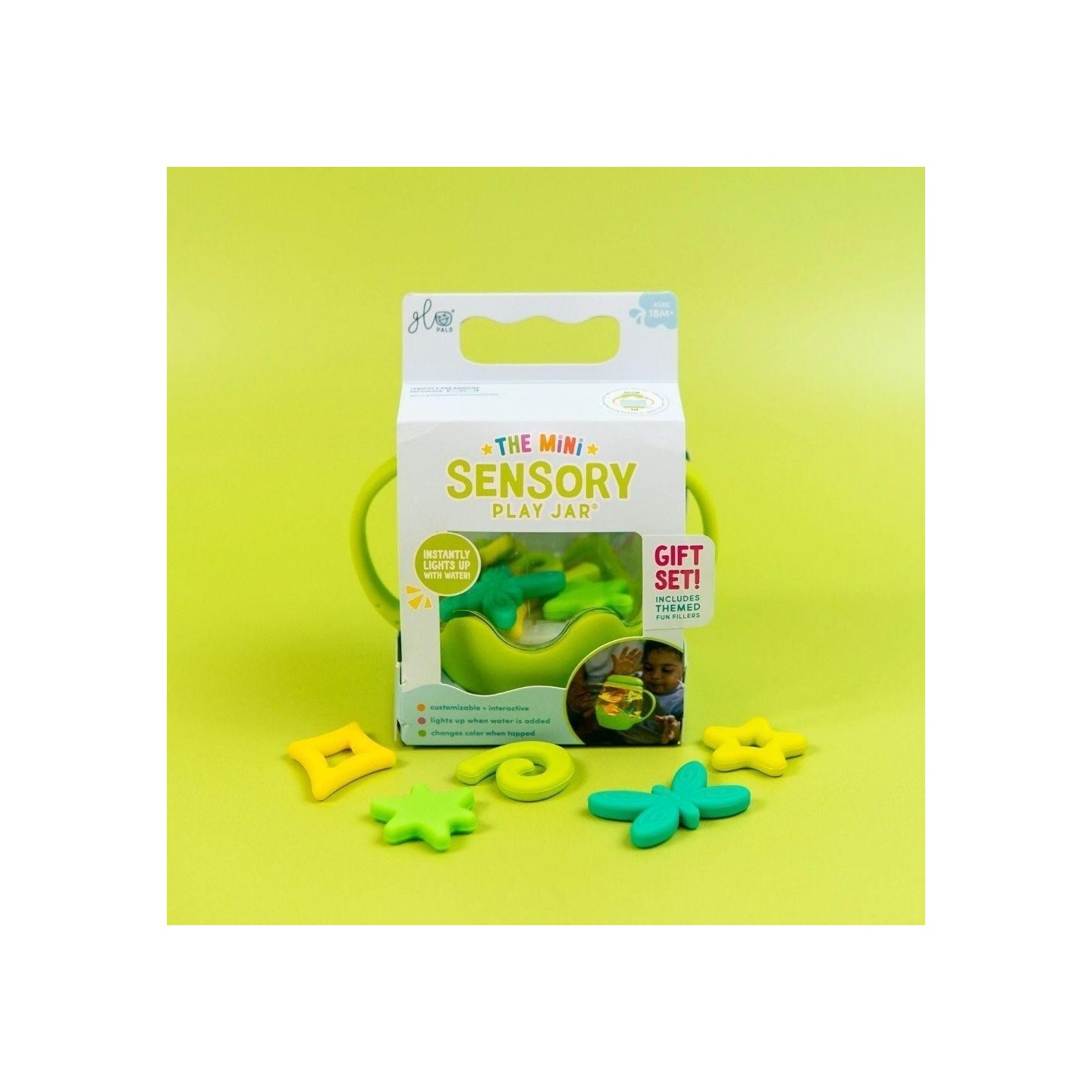 GloPals Mini Jarra Sensorial Verde + Relleno