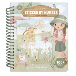 Libro de Pegatinas por números Safari Rosa