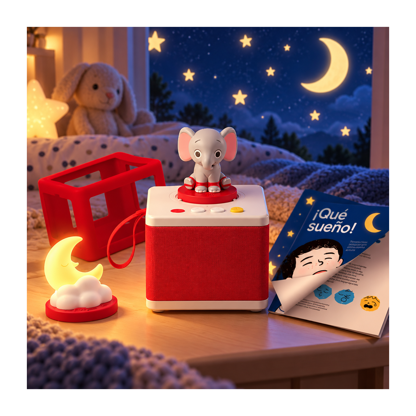 Cuentacuentos Faba Kit "Dulces mimos para dormir" Reproductor + 2 Personajes + Funda + Guia