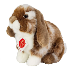 Peluche de Conejo Marron Oscuro y Blanco 20 cm