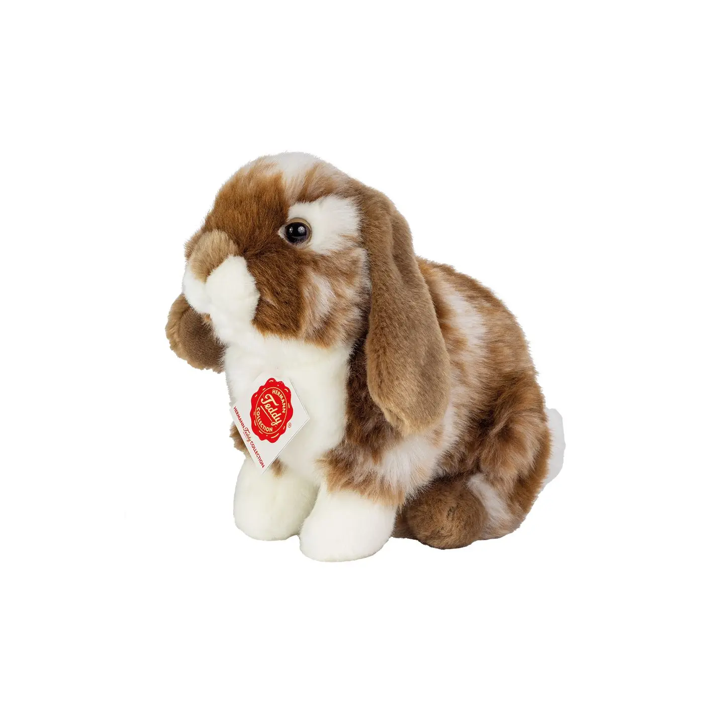 Peluche de Conejo Marron Oscuro y Blanco 20 cm
