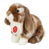 Peluche de Conejo Marron Oscuro y Blanco 20 cm
