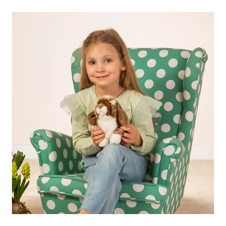 Peluche de Conejo Marron Oscuro y Blanco 20 cm