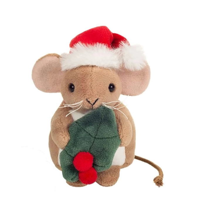 Peluche Ratoncito de Halloween con Hoja de Acebo 11 cm