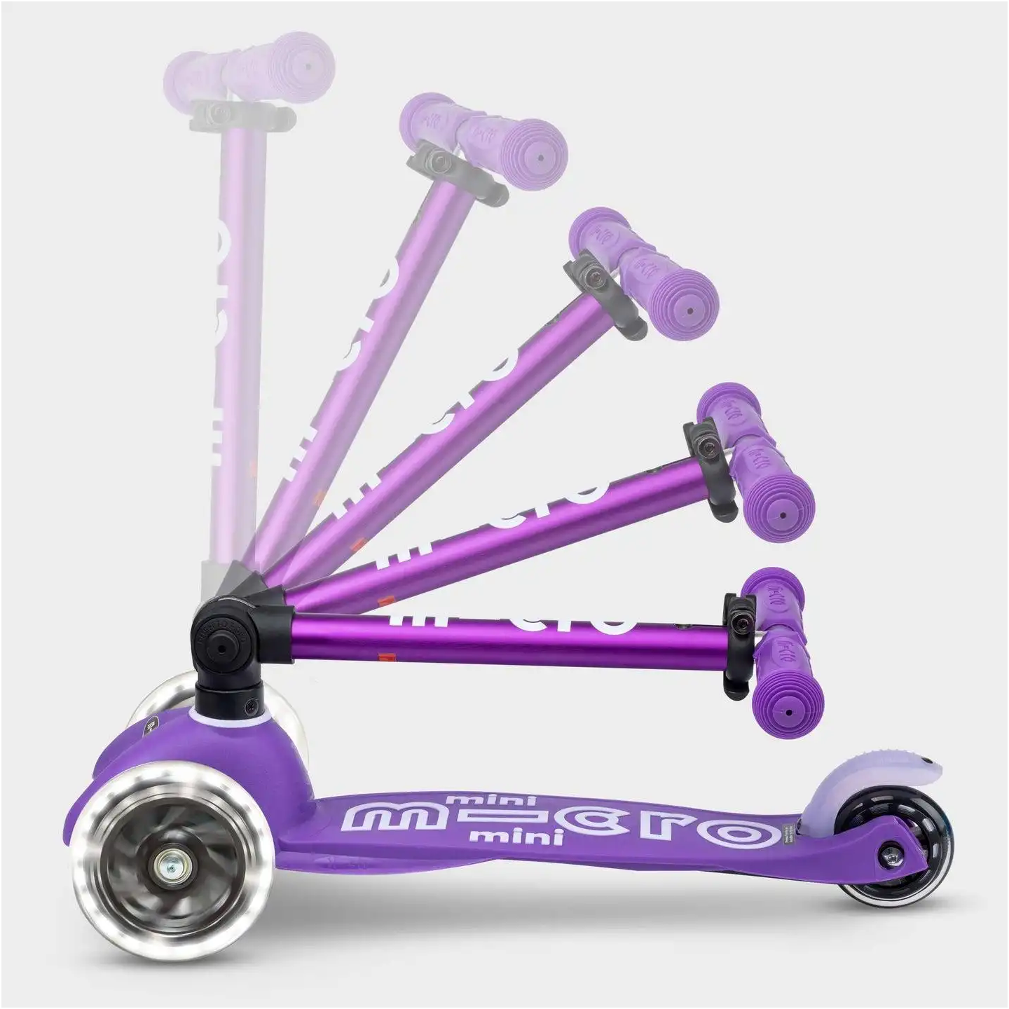 Patinete Mini Micro Deluxe LED Plegable Lila