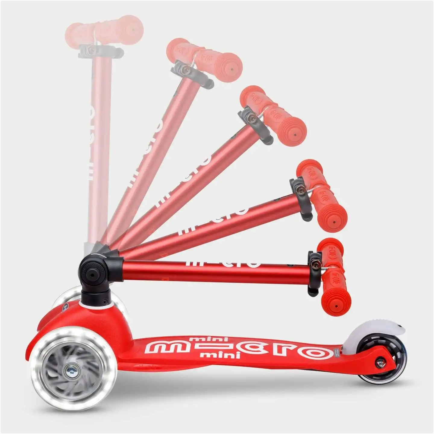 Patinete Mini Micro Deluxe LED Plegable Rojo