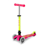 Patinete Mini Micro Deluxe LED NEON Plegable Rosa-Amarillo
