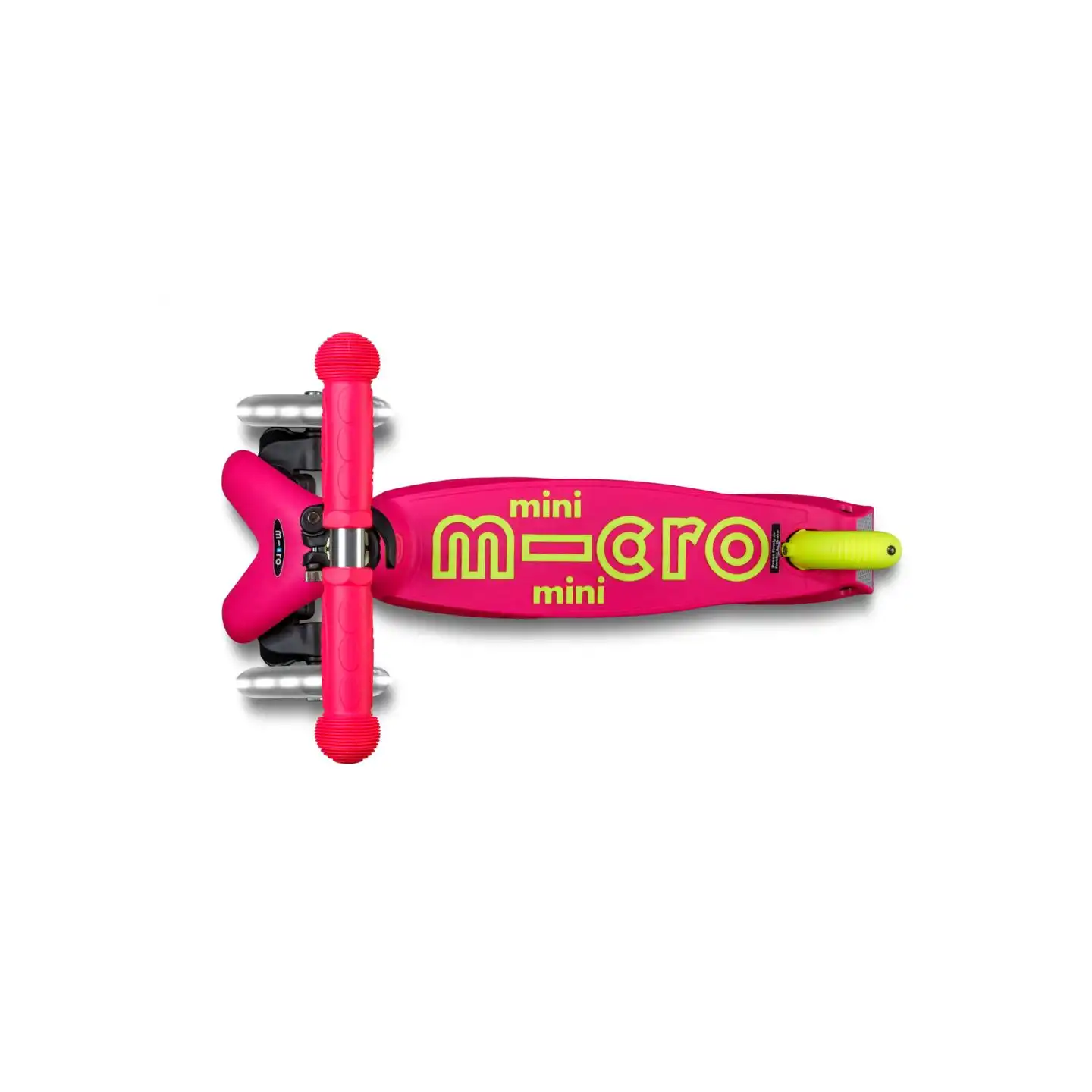 Patinete Mini Micro Deluxe LED NEON Plegable Rosa-Amarillo