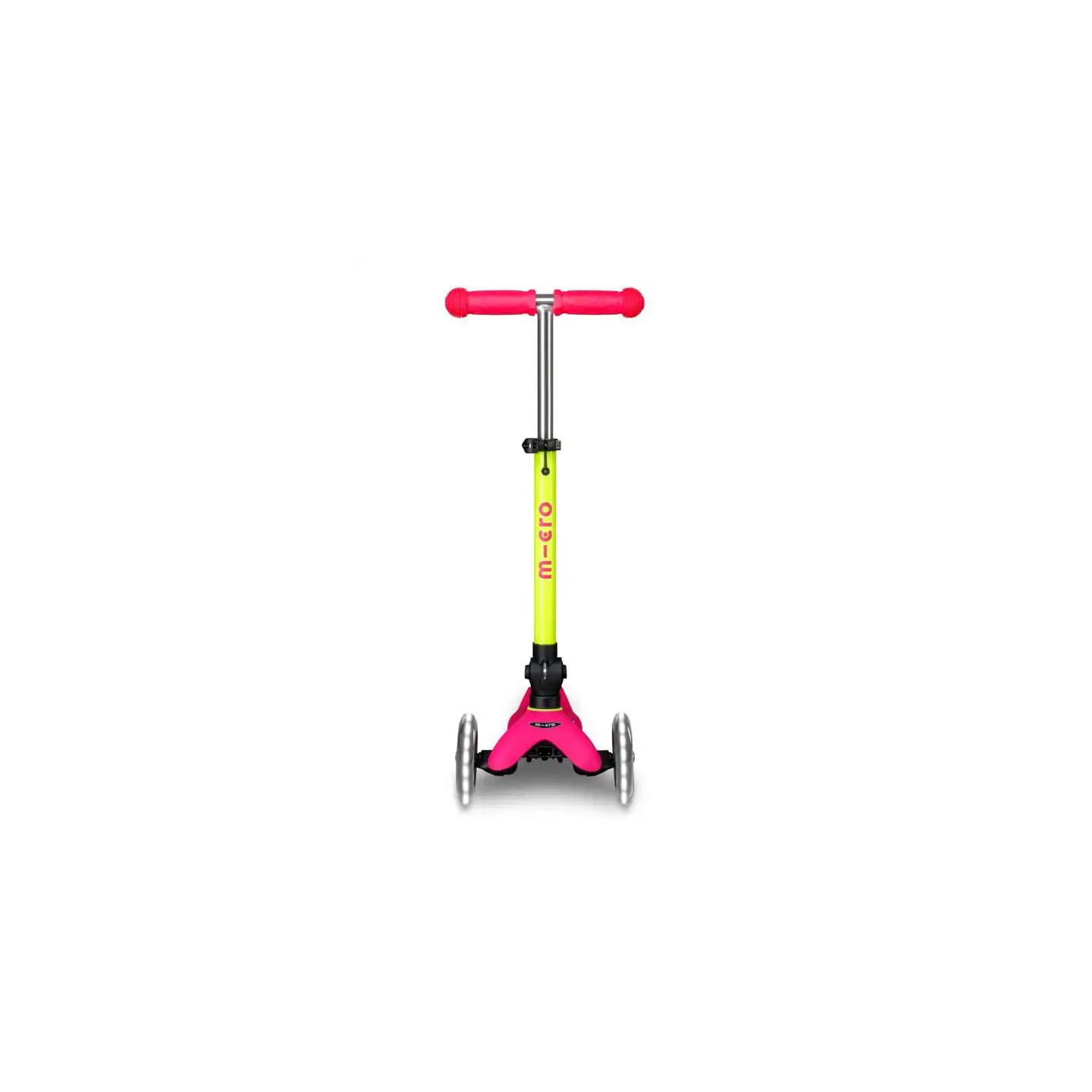 Patinete Mini Micro Deluxe LED NEON Plegable Rosa-Amarillo