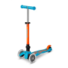 Patinete Mini Micro Deluxe LED NEON Plegable Azul-Naranja