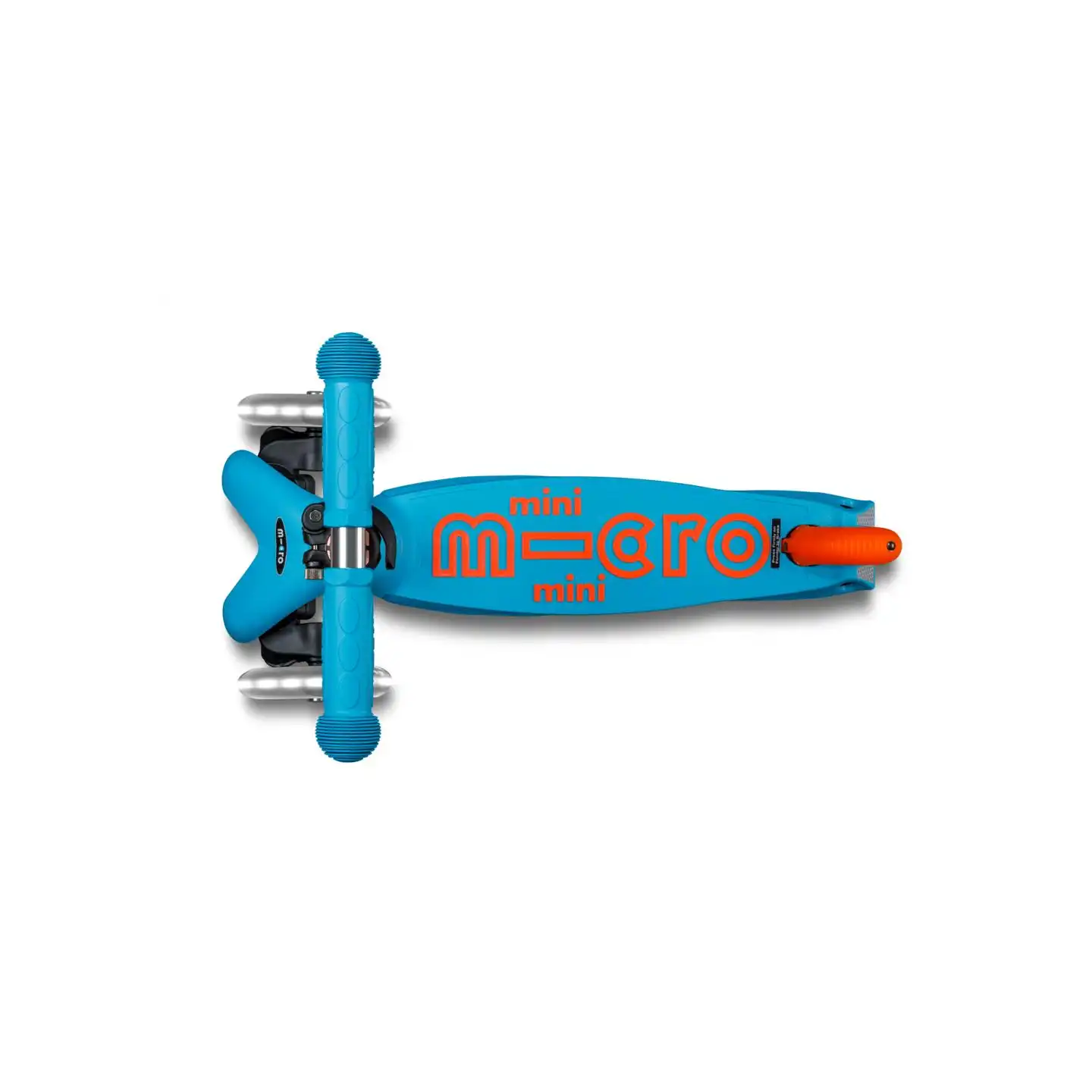 Patinete Mini Micro Deluxe LED NEON Plegable Azul-Naranja