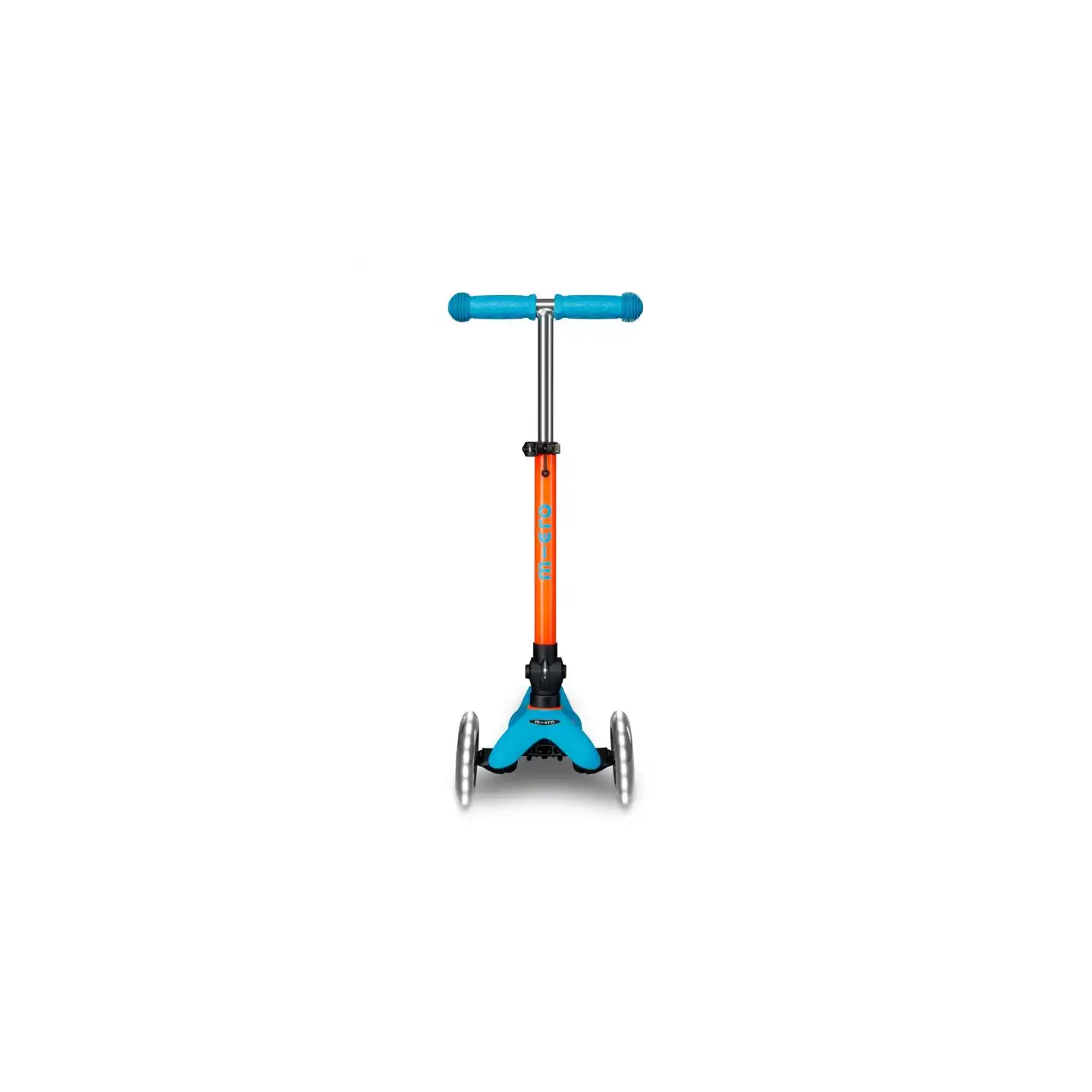 Patinete Mini Micro Deluxe LED NEON Plegable Azul-Naranja