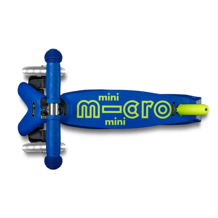 Patinete Mini Micro Deluxe LED NEON Plegable Azul-Amarillo