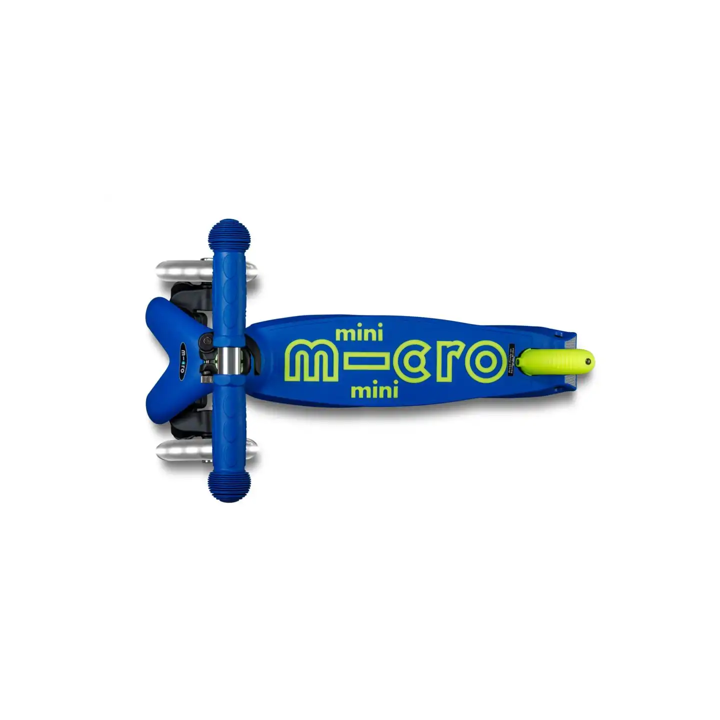 Patinete Mini Micro Deluxe LED NEON Plegable Azul-Amarillo