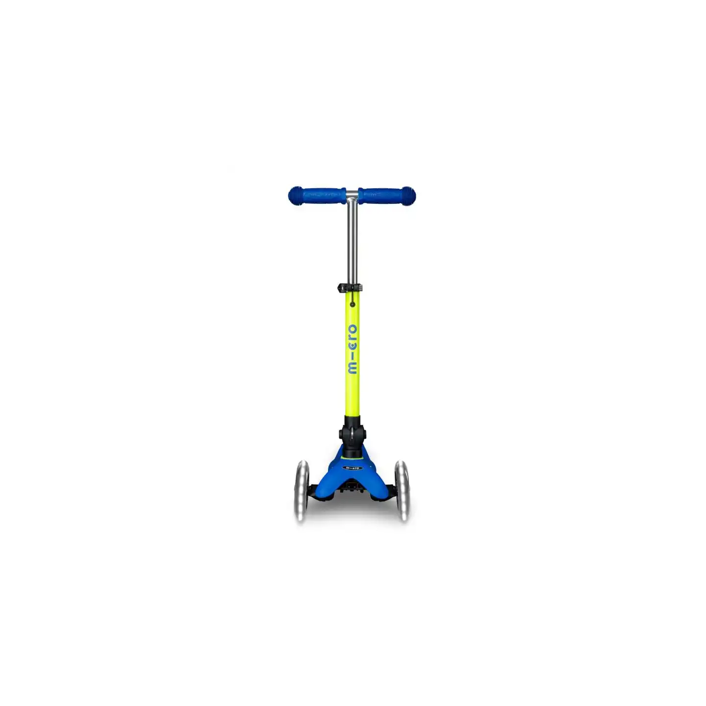 Patinete Mini Micro Deluxe LED NEON Plegable Azul-Amarillo