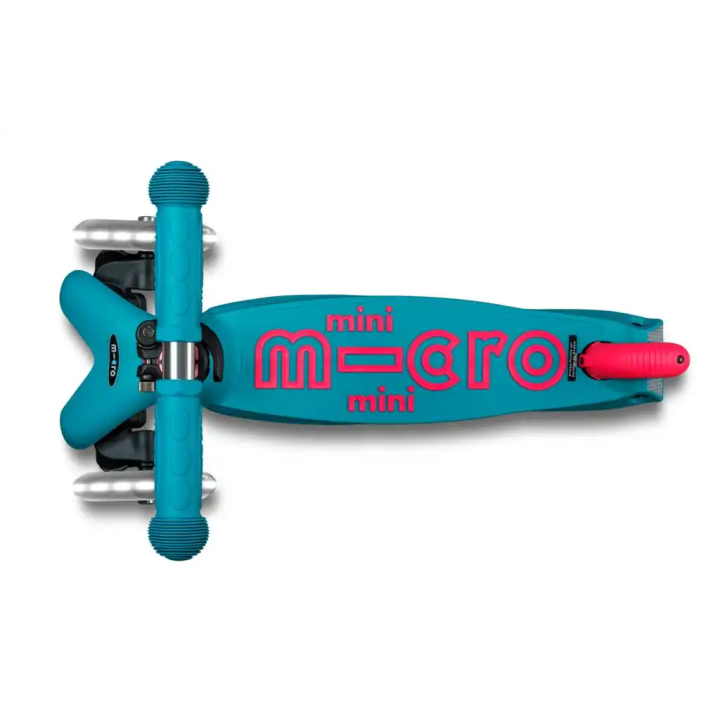 Patinete Mini Micro Deluxe LED NEON Plegable Aqua-Fucsia
