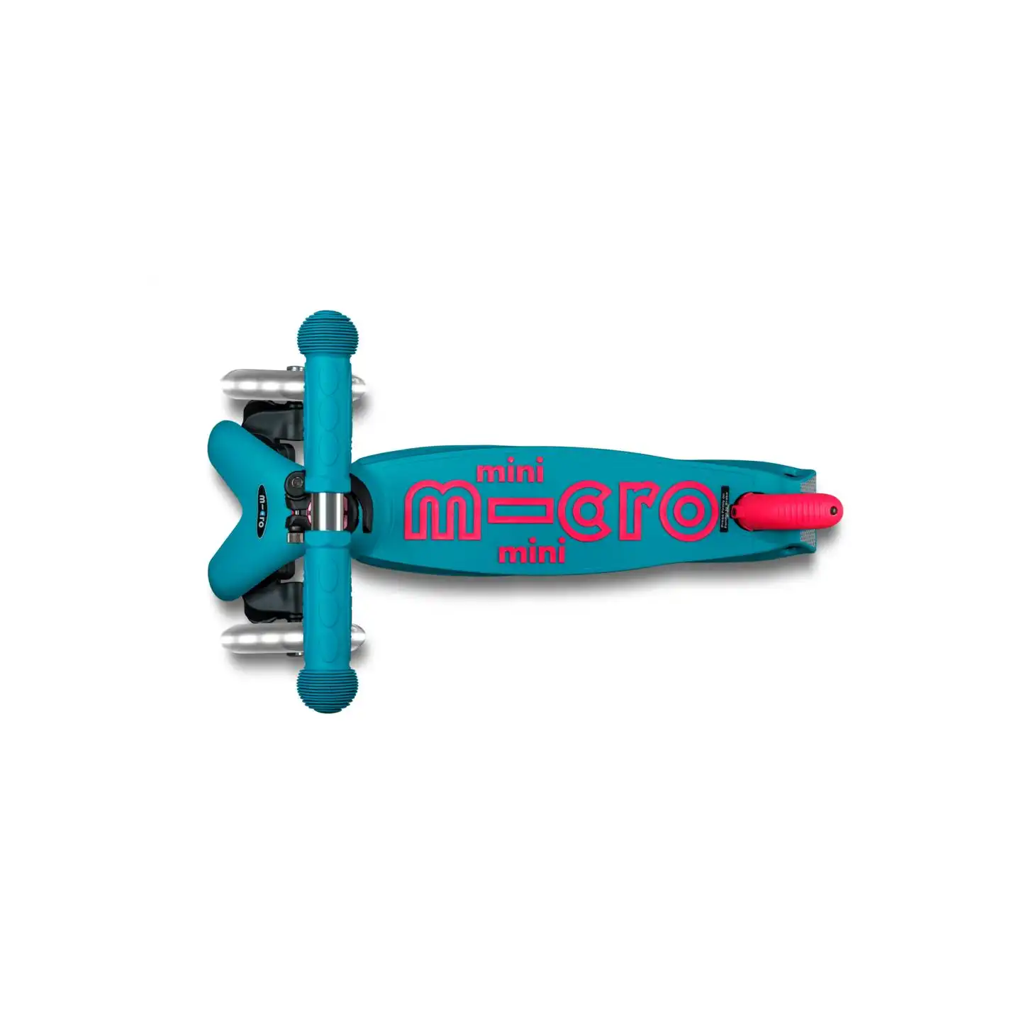 Patinete Mini Micro Deluxe LED NEON Plegable Aqua-Fucsia