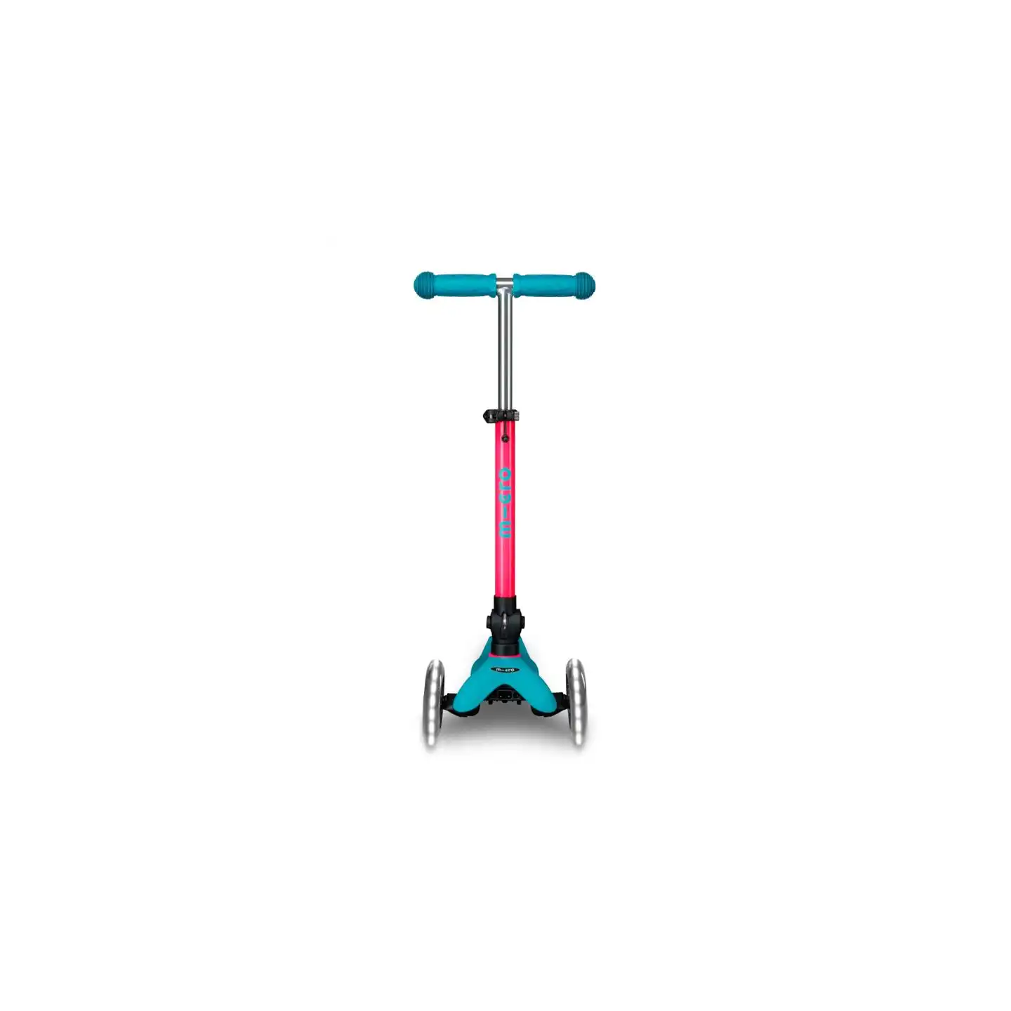 Patinete Mini Micro Deluxe LED NEON Plegable Aqua-Fucsia