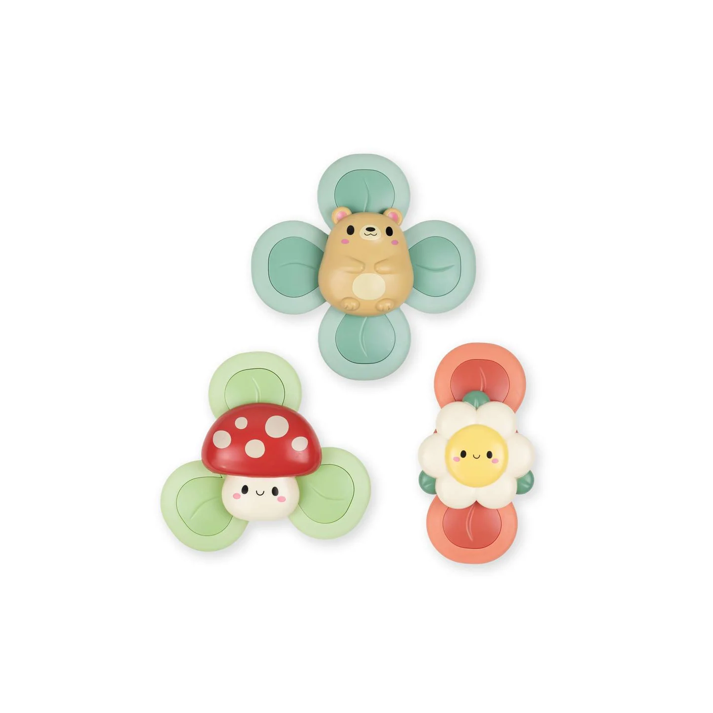 Set de 3 juguetes sensoriales giratorios con ventosas