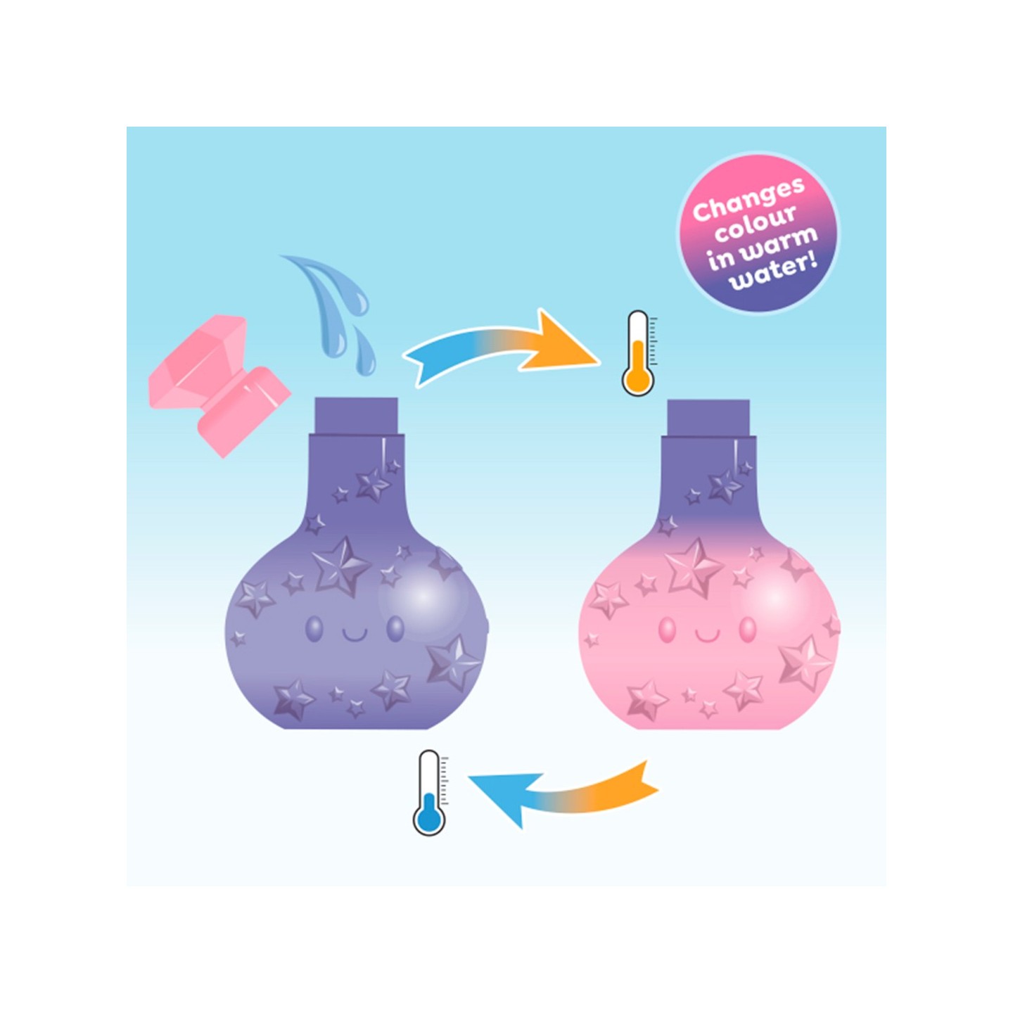Botella mágica de pociones para el baño - Lila y Rosa