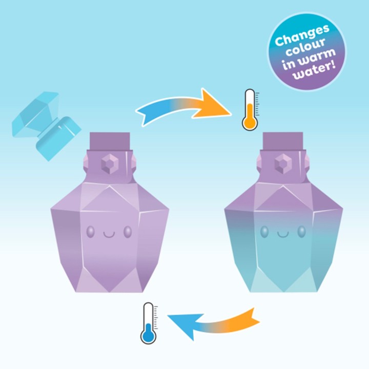 Botella mágica de pociones para el baño - Lila y Azul