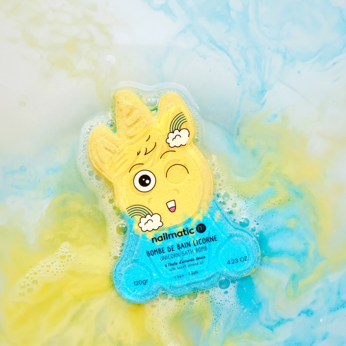 Bomba de baño Unicornio Azul y Amarillo