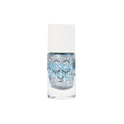 Esmalte de Uñas Infantil Azul con Purpurina