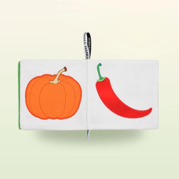 Libro sensorial de tela – Verduras y hortalizas