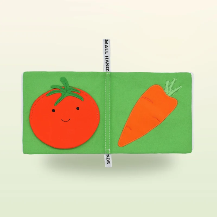 Libro sensorial de tela – Verduras y hortalizas