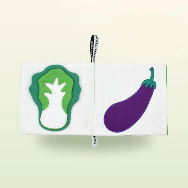 Libro sensorial de tela – Verduras y hortalizas