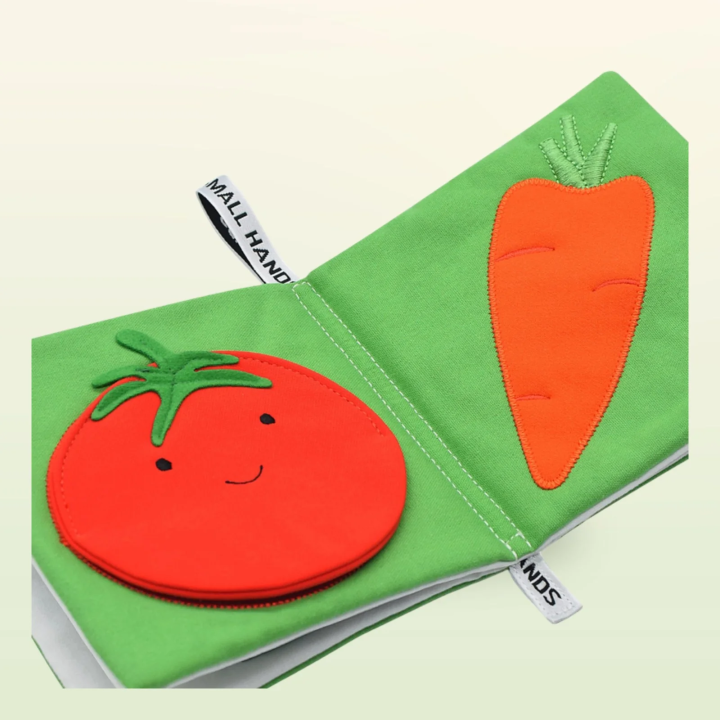 Libro sensorial de tela – Verduras y hortalizas