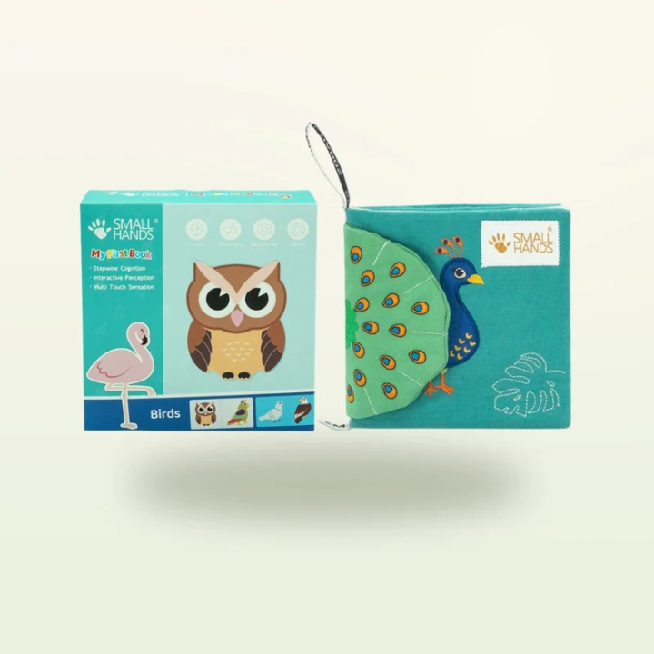 Libro sensorial de tela – Aves