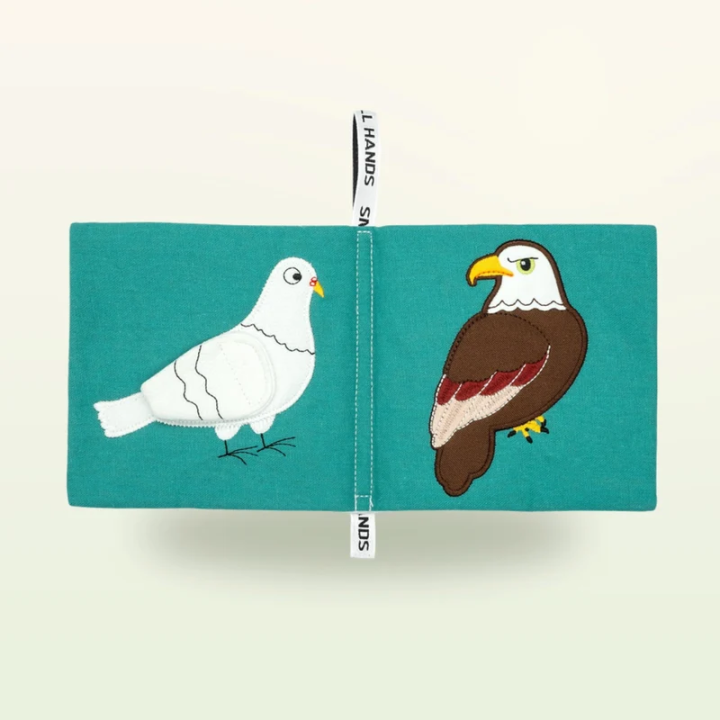 Libro sensorial de tela – Aves