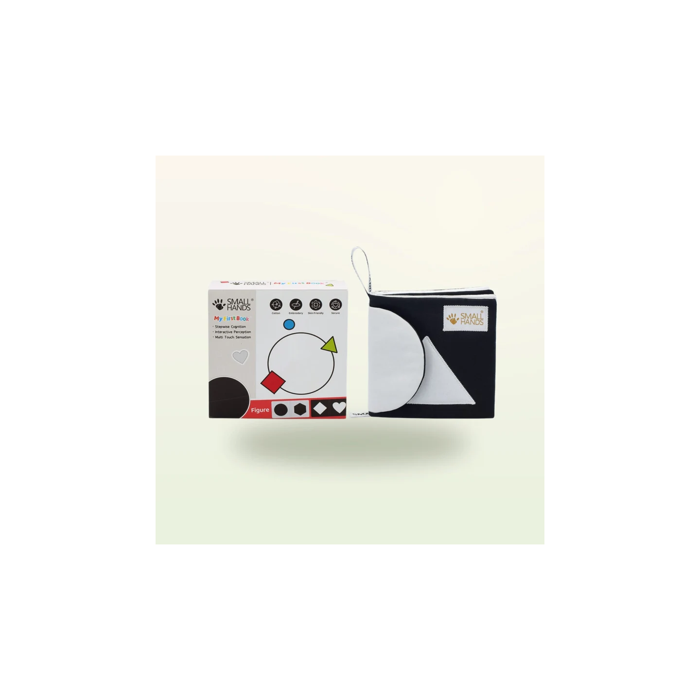 Libro sensorial de tela – Formas en blanco y negro