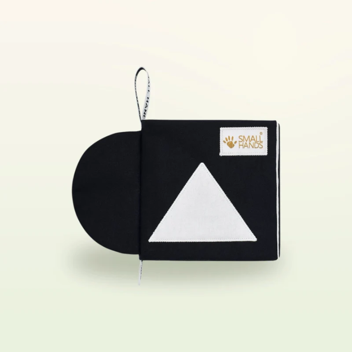 Libro sensorial de tela – Formas en blanco y negro