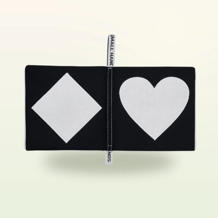Libro sensorial de tela – Formas en blanco y negro