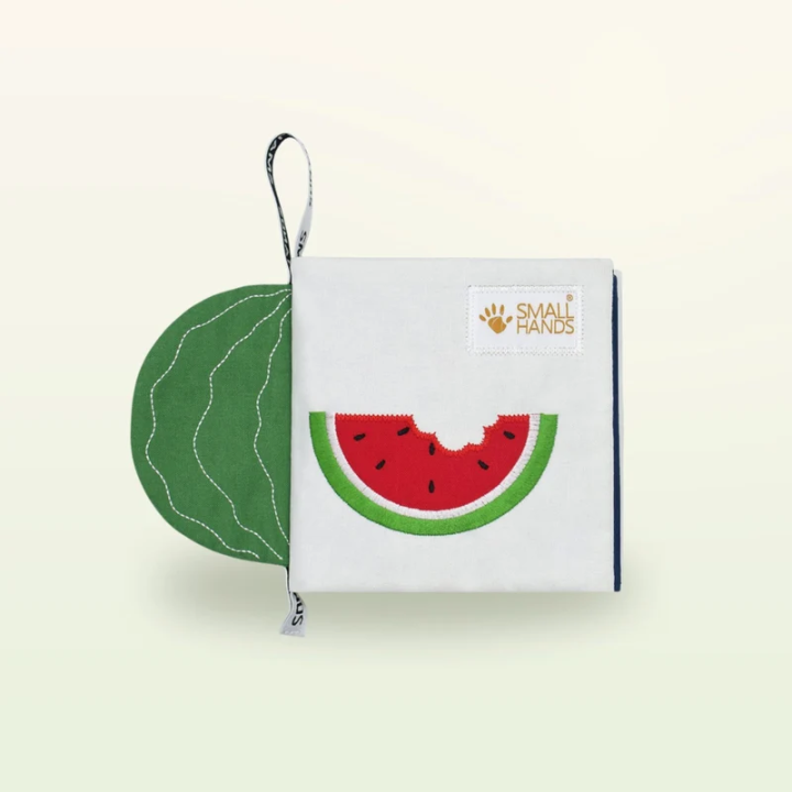 Libro sensorial de tela – Frutas exóticas
