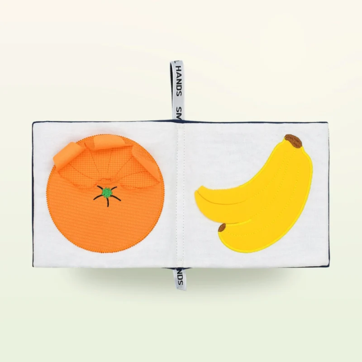 Libro sensorial de tela – Frutas exóticas