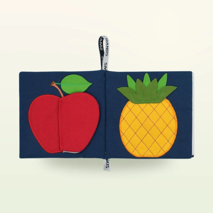 Libro sensorial de tela – Frutas exóticas