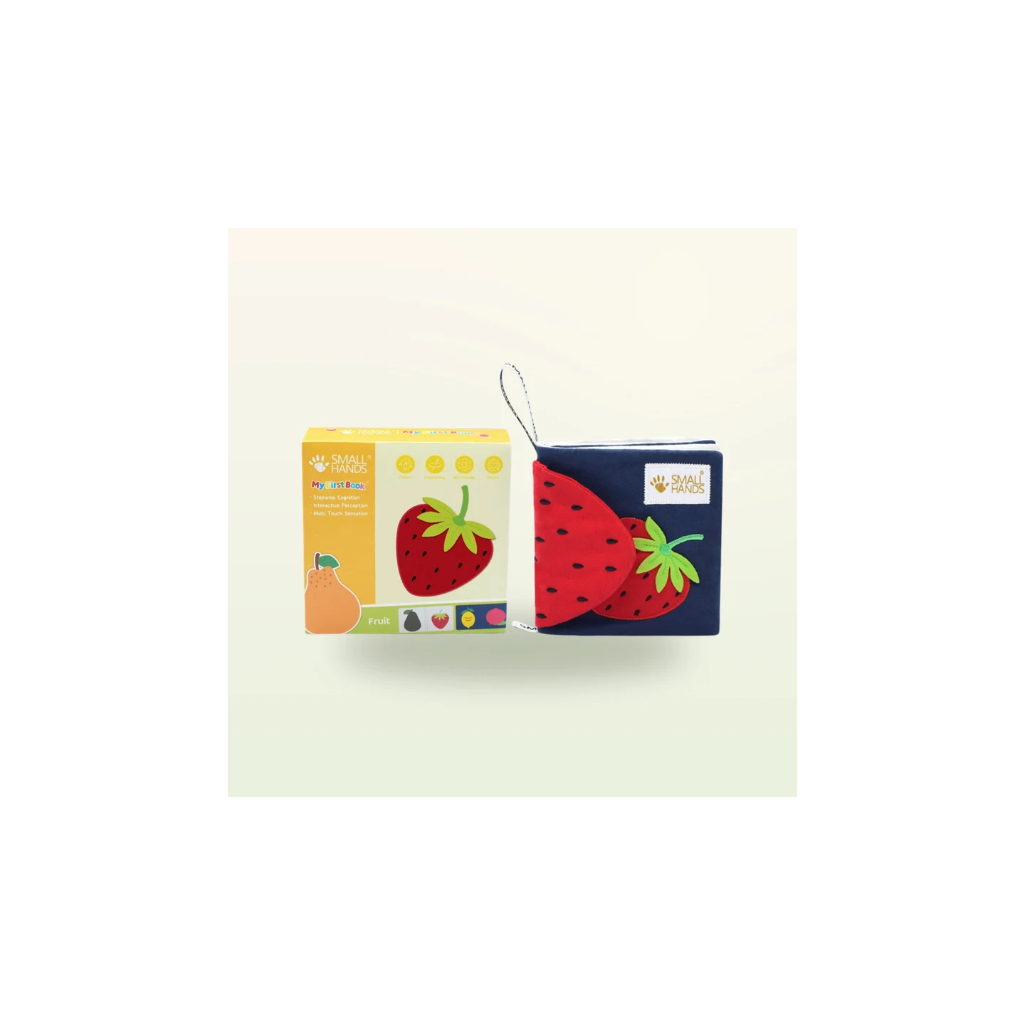 Libro sensorial de tela – Frutas