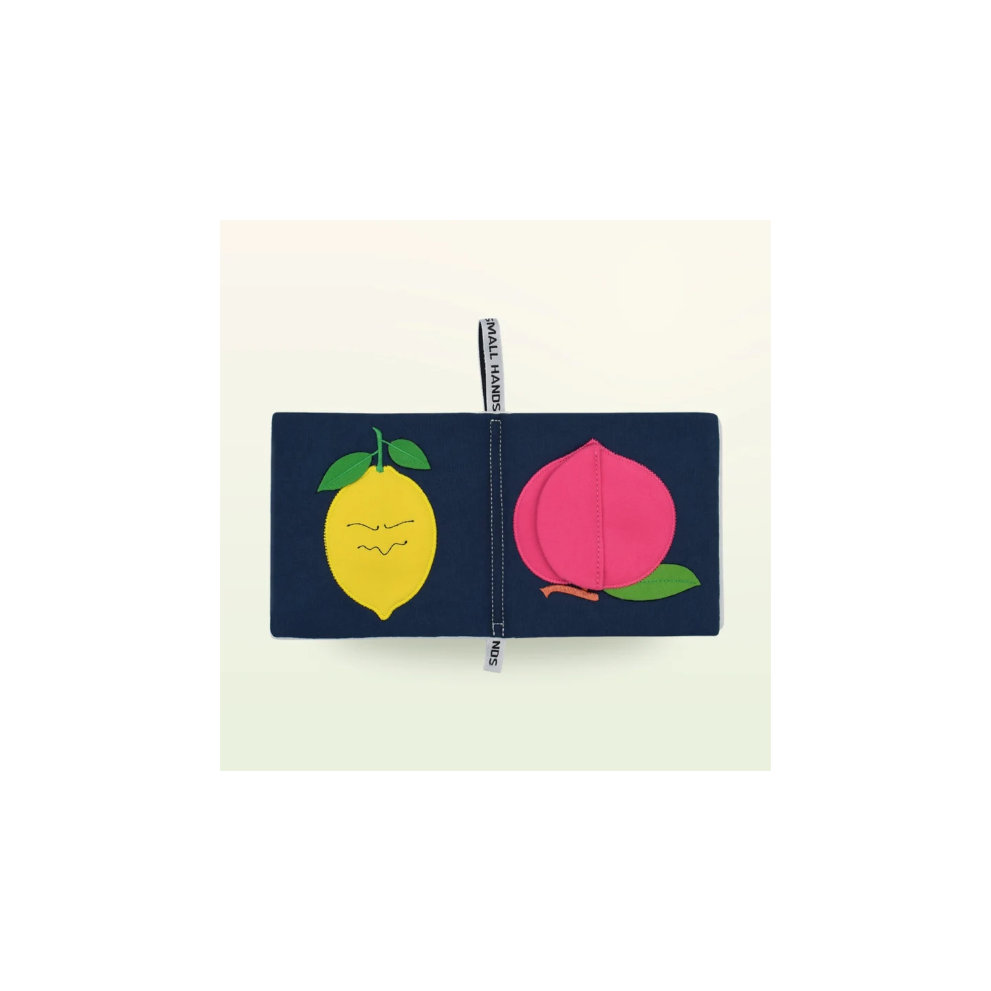 Libro sensorial de tela – Frutas