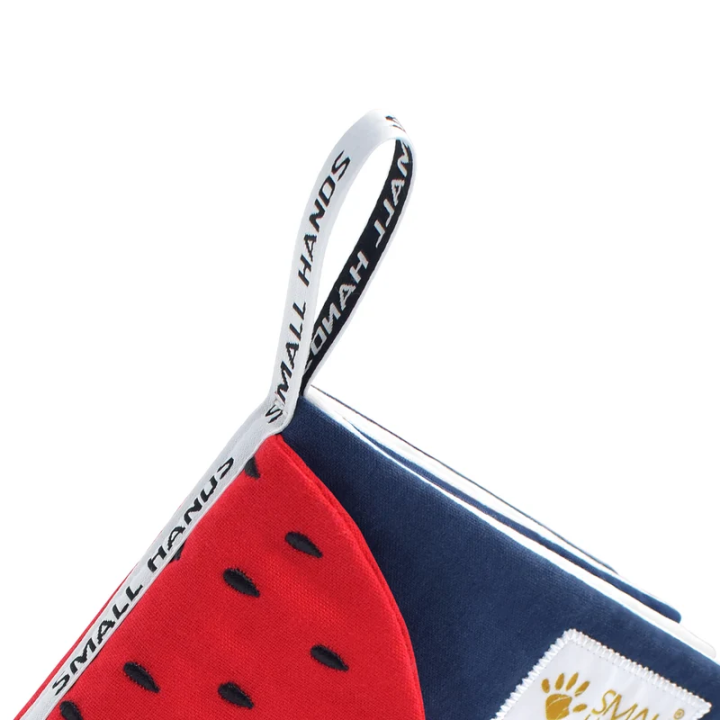 Libro sensorial de tela – Frutas