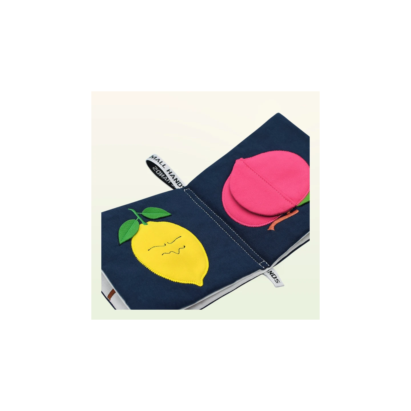 Libro sensorial de tela – Frutas