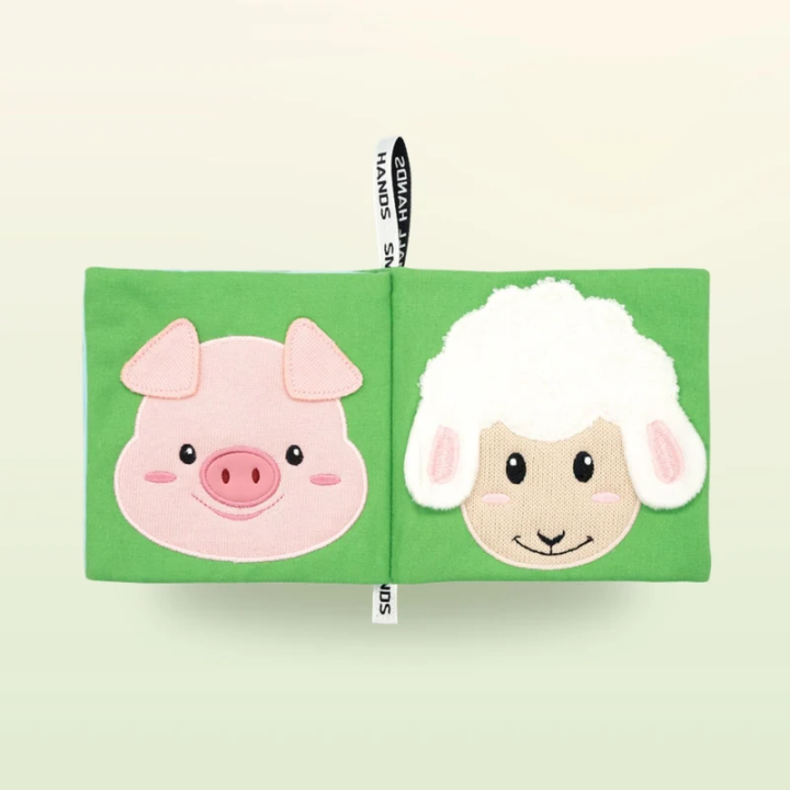Libro sensorial de tela – Animales de la granja