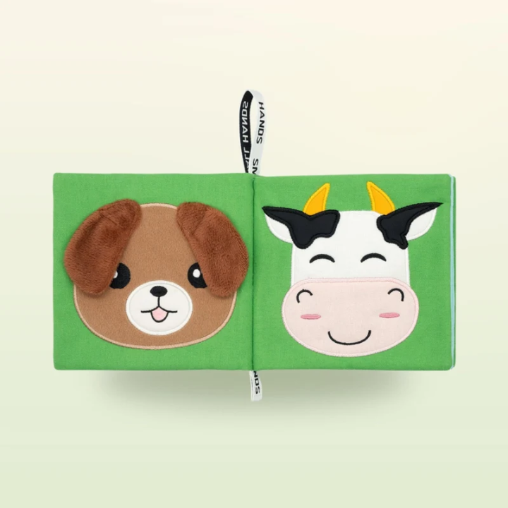 Libro sensorial de tela – Animales de la granja