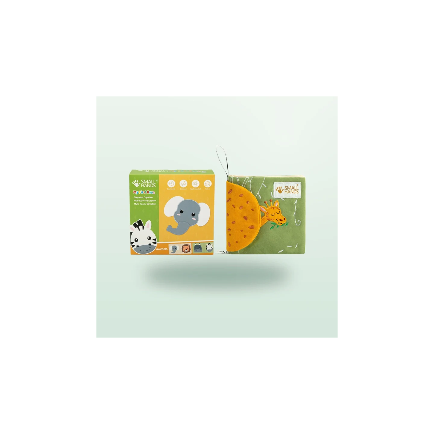 Libro sensorial de tela Small Hands – Animales de África