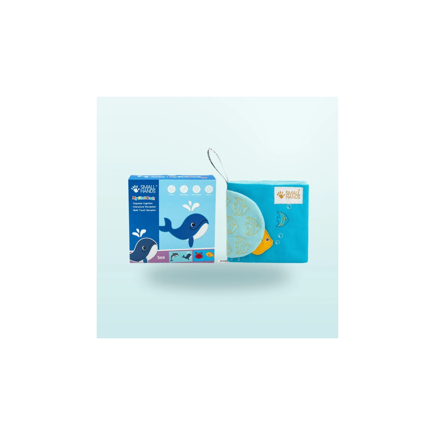 Libro sensorial de tela – Animales marinos