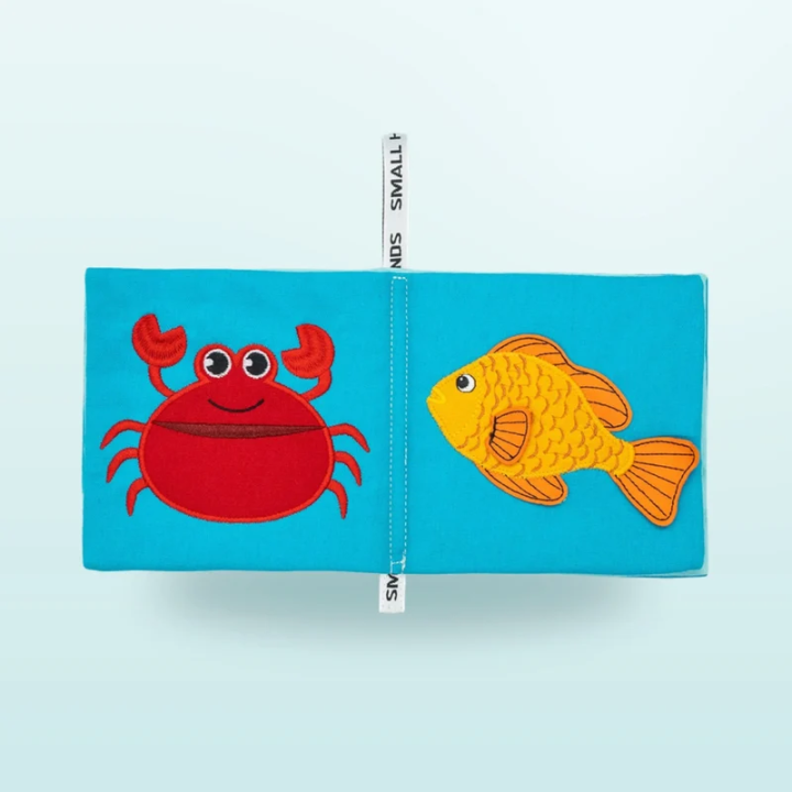 Libro sensorial de tela – Animales marinos