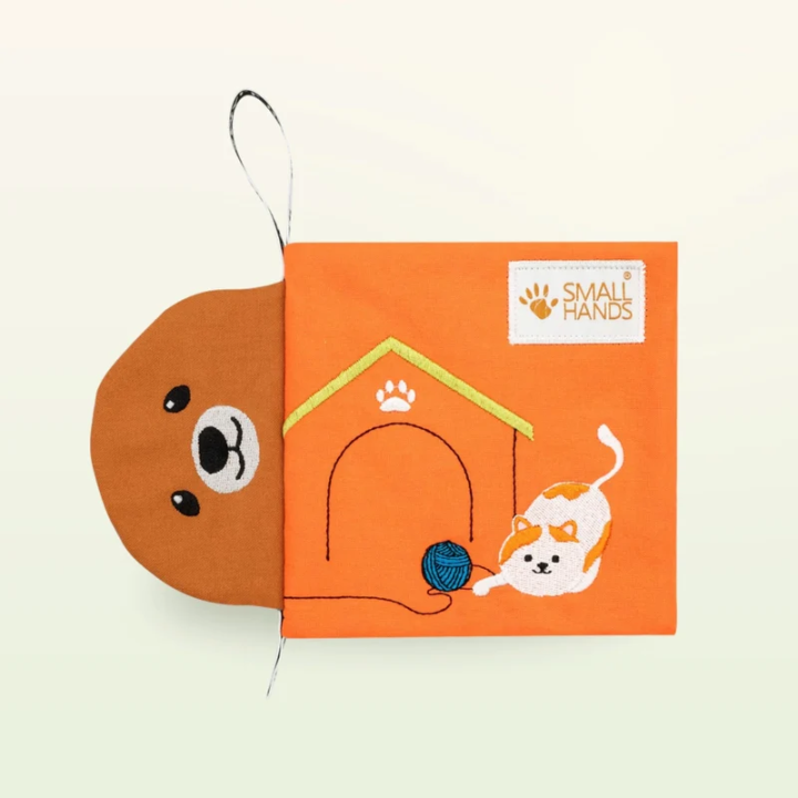 Libro sensorial de tela – Mascotas