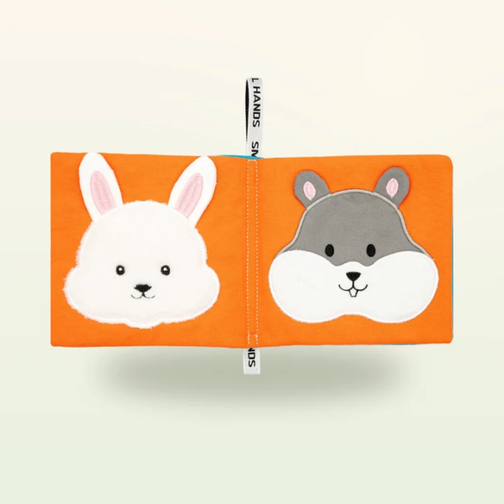 Libro sensorial de tela – Mascotas